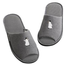 쓰임 펭귄 자수 슬리퍼, 차콜(남성용), 1개