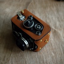 롤라이플렉스용 핸드메이드 소가죽 케이스 rolleiflex3.5f 2.8f 소량재고, 황갈색 소프트 베지터블 무두질