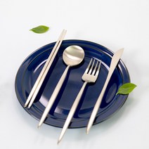 로긴 커트러리 유기 테이블스푼 수저 세트 4종, 02_유기_테이블포크