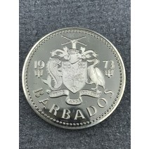 희귀 동전 PF-1973 바베이도스 분수 5위안 은화 산화