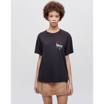 리던 반팔 티셔츠 여성 빈티지 칵테일 귀여운 블랙