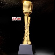 크리스탈 트로피 레터링 축하 선물 음악 노래 경쟁 호스트 연설 토론 에이 티브 마이크, 02 B 28CM
