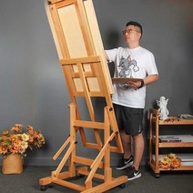 대형이젤 유화대 원목 액자 그림 미술 테이블, 레트로 컬러(더 크고 두껍게)