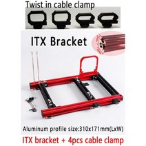 [해외] 미니 ITX MATX ATX PC 테스트 벤치 손잡이 컴퓨터 수냉 오픈 프레임 오버 클록 에어 케이스 HTPC 지원 그래픽 카드, Itx with cable clamp