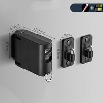 아파트 발코니 세탁 제품 대 한 개폐식 빨랫줄 실내 야외 의류 건조 랙 로프 텐셔너 조임 장치, 블랙에프