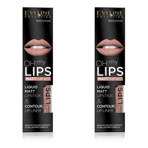 Eveline Cosmetics 오마이립스 리퀴드 매트 립스틱 01 Oh My Lips Lipstick Ma V5 2개