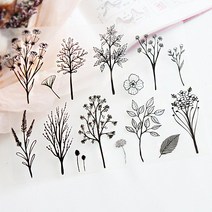 굿팡패브릭 3D전사지]Black&White Plant-3(98039)