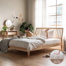 디웰 고무나무 원목 침대세트Q(40T), 단품