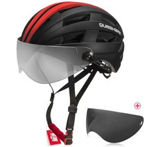 성인자전거헬멧 전기자전거 헬멧 QUESHARK-QE116 초경량 사이클링 헬멧 남녀 공용 MTB 로드 바이크 자전, 08 Black Red-2_01 58cm-64cm