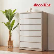 [천삼백케이] [데코라인] 코넬 디독 1000 라운드 킹 6단 서랍장 DSW020, 오크화이트