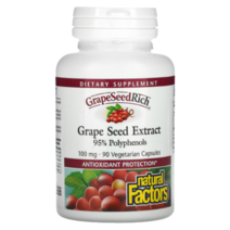 네츄럴팩터스 그레이프 시드 리치 포도씨 추출물 폴리페놀 Vitis vinifera 100 mg 베지캡슐 90정