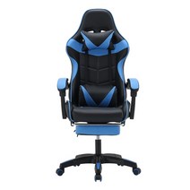 스마트한 게이밍의자 신제품 컴퓨터 홈 오피스 게임 게임용 안락 경쟁 경주 용, 발판이 있는 파란색
