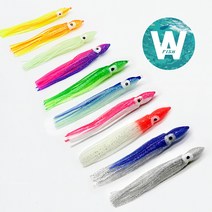 청룡조구 축광 꼴뚜기웜 5개입 11칼라 3사이즈 루어낚시 문어 쭈꾸미 호래기, 4.노랑-6.7cm