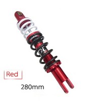 오토바이 쇼바 280mm 320mm 유압 오일 댐퍼 리어 쇼크 서스펜션 리바운드 포크 스트럿츠 댐핑 쇼크 업소버 더블 스프링, 280mm 블랙 레드