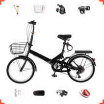 샵브릿지 세련된 미니벨로 자전거 접이식 출퇴근 미니 20인치 폴딩 경량 장바구니 소형, 블랙 스포크휠 20인치