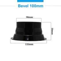 덕트 75-300mm ABS 플랜지 덕트 팬 호스 커넥터 주방 후드 환기 파이프 용 공기 어댑터 배기구 연결, Bevel 100mm
