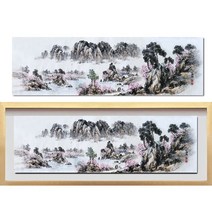 (진품) 국전작가 국내 유명화백 산수화그림 액자 동양화 풍수에좋은 배산임수 풍경화 생기 그림 산수화 그림 풍경그림 해송 백성연화백, 골드액자