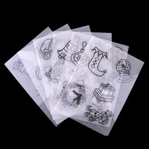 슈링클스종이 열수축 플라스틱 작아지는 마술 마법 종이 키링 만들기 diy 교수형 장식 공예품을위한 6x 크리스마스 스타일 수축 필름 용지