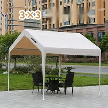 자바라 캐노피 전원주택 방수 천막 텐트 야외 테라스, 블루 3mx3m (지붕만)