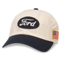 아메리칸 니들 Ford Motor Co. 조정 가능한 모자 야구 OSFA, United Slouch (Ivory/Navy)