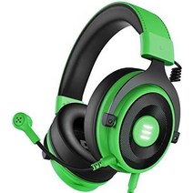 eksa e900 usb 게임용 헤드셋 - 탈착식 소음 제거 마이크가 있는 ps4 헤드셋 7.1 서라운드 사운드 50mm 드라이버 - pc ps4ps5 xbox one 스위치, e900 프로, 녹색