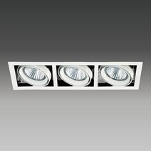 하이전구 할로겐 PAR30 매입 등기구 사각 멀티 3구, 블랙