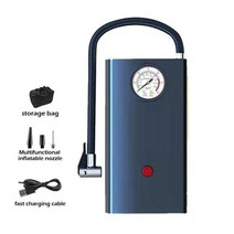 공기주입기 휴대용 펌프 자동차 공기 압축기 12V 오토바이 자전거 보트 볼 4000mAh 무선 타이어 팽창기 인젝터 P F2K0 모터사이클 에어 컴프레셔, 1 Set