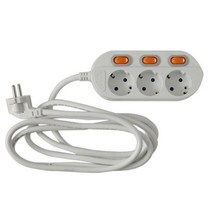 1+1 1.0SQ*1.5M(브리스타포장) 개별접지차단 (418-6113) 3구2호 멀티탭, 상세페이지 참조