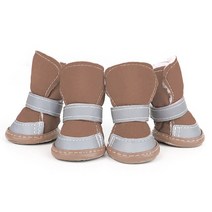 강아지겨울신발 부츠 장화 어그 크록스 애견신발 Pet Dog Shoes 4ps Winter Wrm Snow oot Thik Wool Puppy, 04 Brown_03 3
