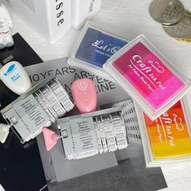 다용도 영문 숫자 넘버링 문구 스템프 잉크패드 3개