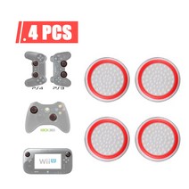4pcs 비 슬립 실리콘 아날로그 조이스틱 썸 스틱 그립 캡 케이스 Ps3 Ps4 Ps5 Xbox 360 xbox One 컨트롤러 액세서리, 4 PCS 레드 화이트