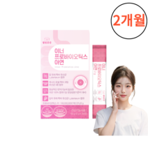 [ 특허받은 6종 ] 질 유래 유산균 이너 프로바이오틱스 아연 2g x 30포 여성 질건강 추천 효과 장 건강 + 사은품 유산균젤리, 30포 2박스, 2개