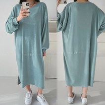 8817 (국내산) 빅사이즈 롱 스판 원피스 99까지 여성 봄 여름 프릴 루즈핏