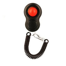1pc 애완견 고양이 버튼 훈련 리모콘 새로운 개 클릭 트레이너 복종 보조 손목 스트랩 조절 가능한 사운드 키 체인 4 색, 검은 색