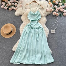 동남아원피스 여자 원피스 휴양지 하와이 백리스 민트 하와이안 비치