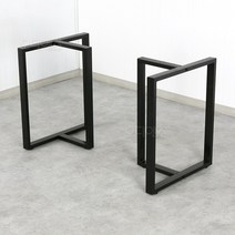 오디엔즈 RB08 입체형 테이블다리 블랙분체도장 25x50각파이프 DIY철제발통, 중형사이즈-1세트(2개)