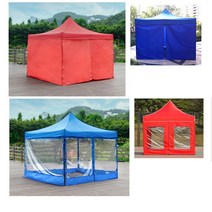 딕스포츠 캐노피 천막 바람막이 1면 (끈타입) 사이즈 5종, 4.5m, 투명바람막이 1면, 블루