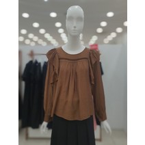 오조크 여성 러플 라운드 블라우스 (FORFCBA508P)