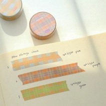 모모팝 빈티지 체크 모모마테 마스킹테이프 데코 15mm_00ea, 빈티지 라이트 그린