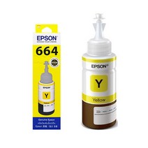 엡손 정품잉크 T664 노랑 L565 L605 L655 L1300 L1455, 1개, 정품_T664 노랑