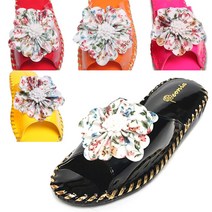 그래고 에나멜 & 플라워 핸드메이드 여성 고급 실내화 슬리퍼 거실화 층간소음, P.에나멜-노랑