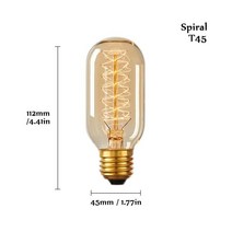 현대 알루미늄 펜던트 조명 E27 램프 홀더 110V 220V LED 백열 빈티지 레트로 에디슨 전구 장식, 220V T45 Spiral