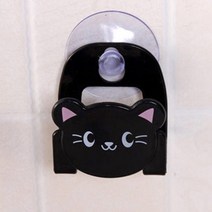 아이디어 상품 기발한 주방 가제트 다기능 벽 부착 유용한 귀여운 만화 흡입 컵 비누 스폰지 배수 랙 욕실 액세서리 보관, 검은색