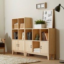 네시스 쏘론 가로세로 원목 책장 1050_도어형 GM268C, 가로형