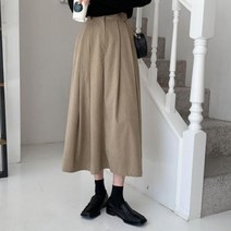 바보사랑 여자 골덴치마 여성스러운 밴딩 롱스커트.옷자락(무료배송)