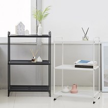 네이쳐리빙 모던데일 핸들 트롤리 3단, 블랙