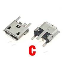 오인페 USB 2.0 충전 소켓 마이크로 5Pin 커넥터 B 여성 180 Degree SMT DIP 플랫 입 블루투스 오디오 인터페이스 잭, C, 30pcs