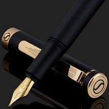 Scriveiner 럭셔리 EDC 만년필(미디엄) 멋진 블랙 포켓 펜 24K 골드 마감 Schmidt 18K 금박 펜촉 컨버터 남성 및 여성을 위한 최고의 필기 펜 선물, Fine Nib, Blue with Chrome, Blue with Chrome