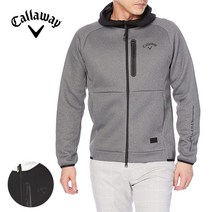 캘러웨이 남성 골프웨어 배색 니트 후드집업 자켓