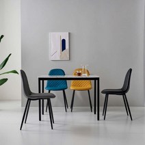 Sunshine 심플 식탁의자 상담실 탕비실 컬러 디자인 의자, 블랙, 1개